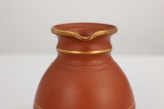 Prattware – Gothic Revival Terracotta Jug with Gilded Line Decoration - Thumbnail 9