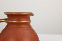 Prattware – Gothic Revival Terracotta Jug with Gilded Line Decoration - Thumbnail 10