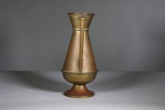 Large Gothic Revival Heavy brass jug with angular handle, c.1870 - Thumbnail 2