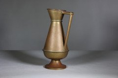 Large Gothic Revival Heavy brass jug with angular handle, c.1870 - Thumbnail 3