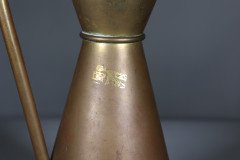 Large Gothic Revival Heavy brass jug with angular handle, c.1870 - Thumbnail 12
