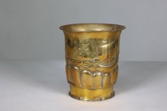 Margaret Gilmour School – Arts & Crafts Brass Planter with Galleon Scene - Thumbnail 3