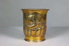 Margaret Gilmour School – Arts & Crafts Brass Planter with Galleon Scene - Thumbnail 8