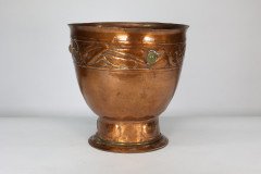 Alexander Ritchie of Iona Style. A Large Hand Hammered Heavy Gage Copper Planter - Thumbnail 3