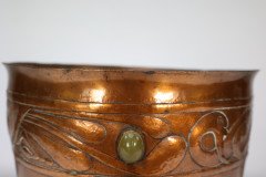 Alexander Ritchie of Iona Style. A Large Hand Hammered Heavy Gage Copper Planter - Thumbnail 8