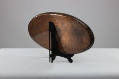 Hugh Wallis. An Arts & Crafts Oval Copper Tray with Rope Twist Edge - Thumbnail 4