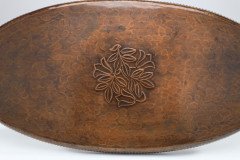 Hugh Wallis. An Arts & Crafts Oval Copper Tray with Rope Twist Edge - Thumbnail 13