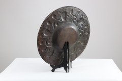 Arts and Crafts Copper Wall Plate – Repoussé Floral with Rivet Dots - Thumbnail 11