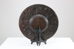 Arts and Crafts Copper Wall Plate – Repoussé Floral with Rivet Dots - Thumbnail 14