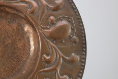 Arts and Crafts Copper Wall Plate – Repoussé Floral with Rivet Dots - Thumbnail 8