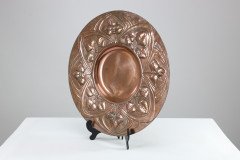 Arts and Crafts Copper Wall Plate with Floral Decoration c.1900 - Thumbnail 3