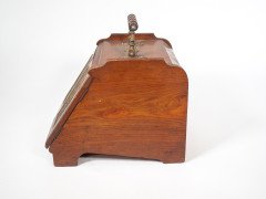Aesthetic Movement Walnut Metamorphic Coal Box with Herons in a River Scene - Thumbnail 3