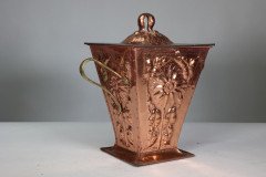 An Arts & Crafts Copper Conical Coal Bucket & Lid - Thumbnail 6