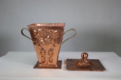 An Arts & Crafts Copper Conical Coal Bucket & Lid - Thumbnail 10