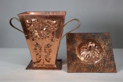 An Arts & Crafts Copper Conical Coal Bucket & Lid - Thumbnail 13