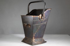 Robert Hilton. An Arts & Crafts Copper Coal Bucket with a Single Flower in Seed - Thumbnail 7