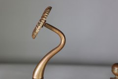 Dr. C. Dresser for Benham & Froud (stamped Mark). A Pair of Aesthetic Movement Brass Fire Dogs - Thumbnail 12