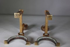 Dr. C. Dresser for Benham & Froud (stamped Mark). A Pair of Aesthetic Movement Brass Fire Dogs - Thumbnail 18