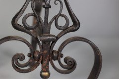 C. R. Ashbee for the Guild of Handicraft, attributed. An Early Pair of Hand Wrought Iron & Copper Fire Dogs - Thumbnail 12