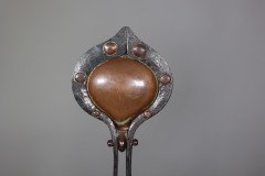 C. R. Ashbee for the Guild of Handicraft, attributed. An Early Pair of Hand Wrought Iron & Copper Fire Dogs - Thumbnail 11