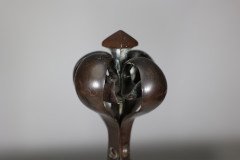 A Pair of Arts & Crafts Copper & Bronze Fire Dogs with Pyramid Style Finials - Thumbnail 9