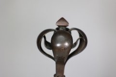 A Pair of Arts & Crafts Copper & Bronze Fire Dogs with Pyramid Style Finials - Thumbnail 10