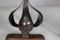 A Pair of Arts & Crafts Copper & Bronze Fire Dogs with Pyramid Style Finials - Thumbnail 15