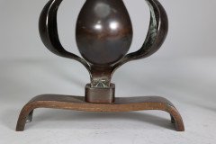 A Pair of Arts & Crafts Copper & Bronze Fire Dogs with Pyramid Style Finials - Thumbnail 16