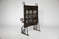 Liberty & Co., An Arts & Crafts Wrought Iron & Copper Pierced Floral Firescreen - Thumbnail 5