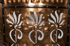Liberty & Co., An Arts & Crafts Wrought Iron & Copper Pierced Floral Firescreen - Thumbnail 11