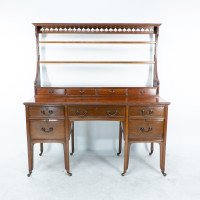 Morris & Co., attributed. A Subtle Anglo-Japanese Walnut Sideboard Dresser - Thumbnail 3