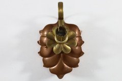 Arts and Crafts c.1900 Pair of Copper and Brass Lily Pad Candle Night Lights - Thumbnail 12