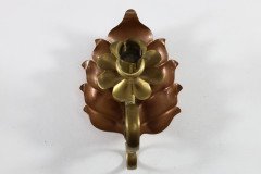 Arts and Crafts c.1900 Pair of Copper and Brass Lily Pad Candle Night Lights - Thumbnail 13