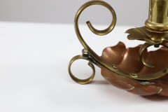 Arts and Crafts c.1900 Pair of Copper and Brass Lily Pad Candle Night Lights - Thumbnail 14