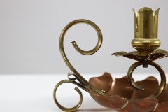 Arts and Crafts c.1900 Pair of Copper and Brass Lily Pad Candle Night Lights - Thumbnail 17