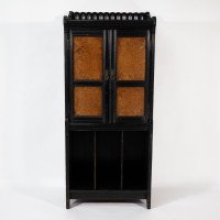 Collinson & Walton. An Aesthetic Movement Burr Walnut & Ebonized Music Cabinet - Thumbnail 2