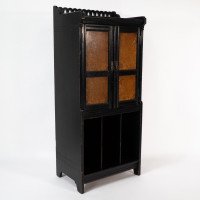 Collinson & Walton. An Aesthetic Movement Burr Walnut & Ebonized Music Cabinet - Thumbnail 3
