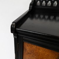 Collinson & Walton. An Aesthetic Movement Burr Walnut & Ebonized Music Cabinet - Thumbnail 7