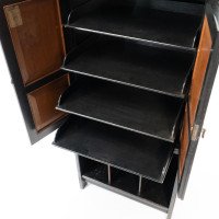 Collinson & Walton. An Aesthetic Movement Burr Walnut & Ebonized Music Cabinet - Thumbnail 11