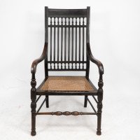E. W. Godwin for William Watt. An Aesthetic Movement Tall Back Ebonized Armchair - Thumbnail 2