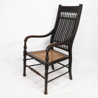 E. W. Godwin for William Watt. An Aesthetic Movement Tall Back Ebonized Armchair - Thumbnail 3