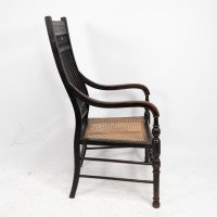 E. W. Godwin for William Watt. An Aesthetic Movement Tall Back Ebonized Armchair - Thumbnail 4