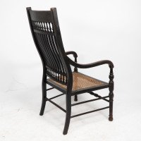 E. W. Godwin for William Watt. An Aesthetic Movement Tall Back Ebonized Armchair - Thumbnail 15