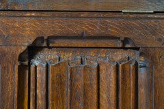 Large Gothic Revival Style Carved Oak Blanket Chest in the Style of A. W. N. Pugin - Thumbnail 14