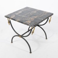 Maison Jansen. A Black Marble Top with Gold & Silver Veins Coffee Table - Thumbnail 2