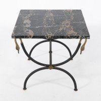 Maison Jansen. A Black Marble Top with Gold & Silver Veins Coffee Table - Thumbnail 3