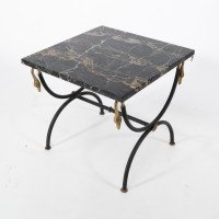 Maison Jansen. A Black Marble Top with Gold & Silver Veins Coffee Table - Thumbnail 5