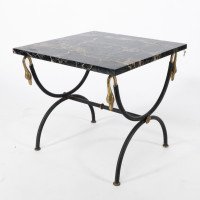 Maison Jansen. A Black Marble Top with Gold & Silver Veins Coffee Table - Thumbnail 6