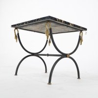 Maison Jansen. A Black Marble Top with Gold & Silver Veins Coffee Table - Thumbnail 8