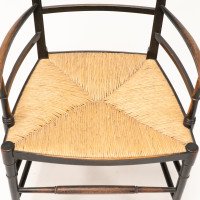 James Plucknett, attributed. Probably for Collier & Plucknett. An Exaggerated High Back Anglo-Japanese Ebonized Armchair - Thumbnail 12